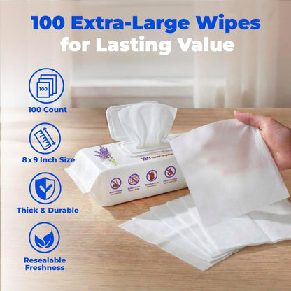 Best Pet Supplies Cleaning Dog Wipes - Calming Lavender, 400 Count | Lavender Scented, Large 8X9" Pet Wipes, Vitamin E, Puppy & Cat Safe, Gentle Grooming, Resealable Pouch Prevents Drying6