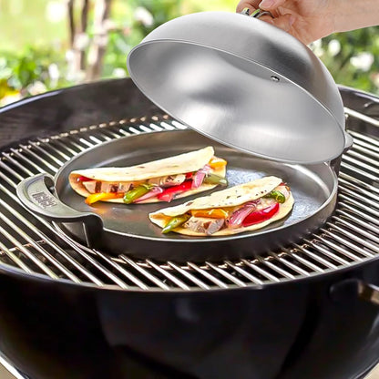 2 Pcs 9 Inch Stainless Steel Griddle Melting Cheese Dome Wok Lids- Commercial Grade Basting and Steaming Cover- Best for Use in Flat Top Grills5
