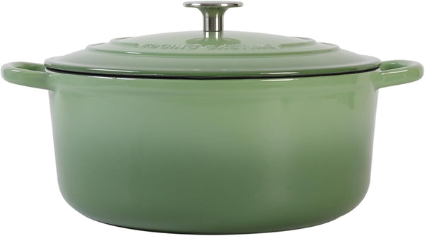 Enameled Cast Iron Dutch Oven Pot with Lid, 5.5 Quart, for Bread Baking, Cooking, Pistachio Green7