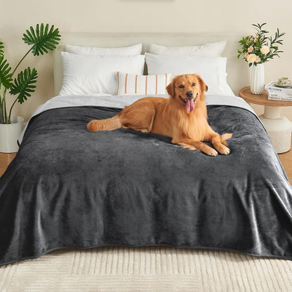 Waterproof Blanket 60"X80" for Adults, Reversible Waterproof Bed Cover for Dogs Cats Pets, Soft Leakproof Blanket for Bed Couch Sofa Furniture Protector, Dusty Pink/Off White15