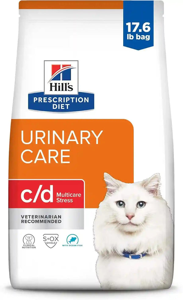 HILL'S PRESCRIPTION DIET C/D Multicare Stress Urinary Care Dry Cat Food | #1 Veterinarian Recommended, Chicken Recipe, 4 Lb. Bag15