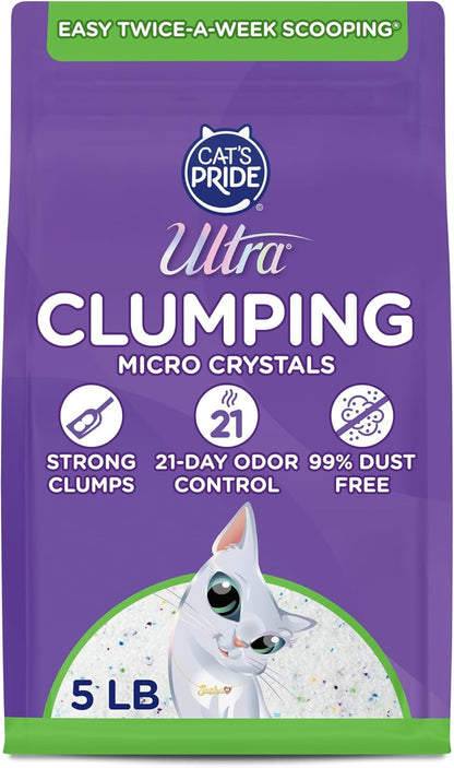 Ultra Clumping Micro Crystals Cat Litter - Dust Free, Soft on Paws, Fragrance Free - 5 Lbs.1