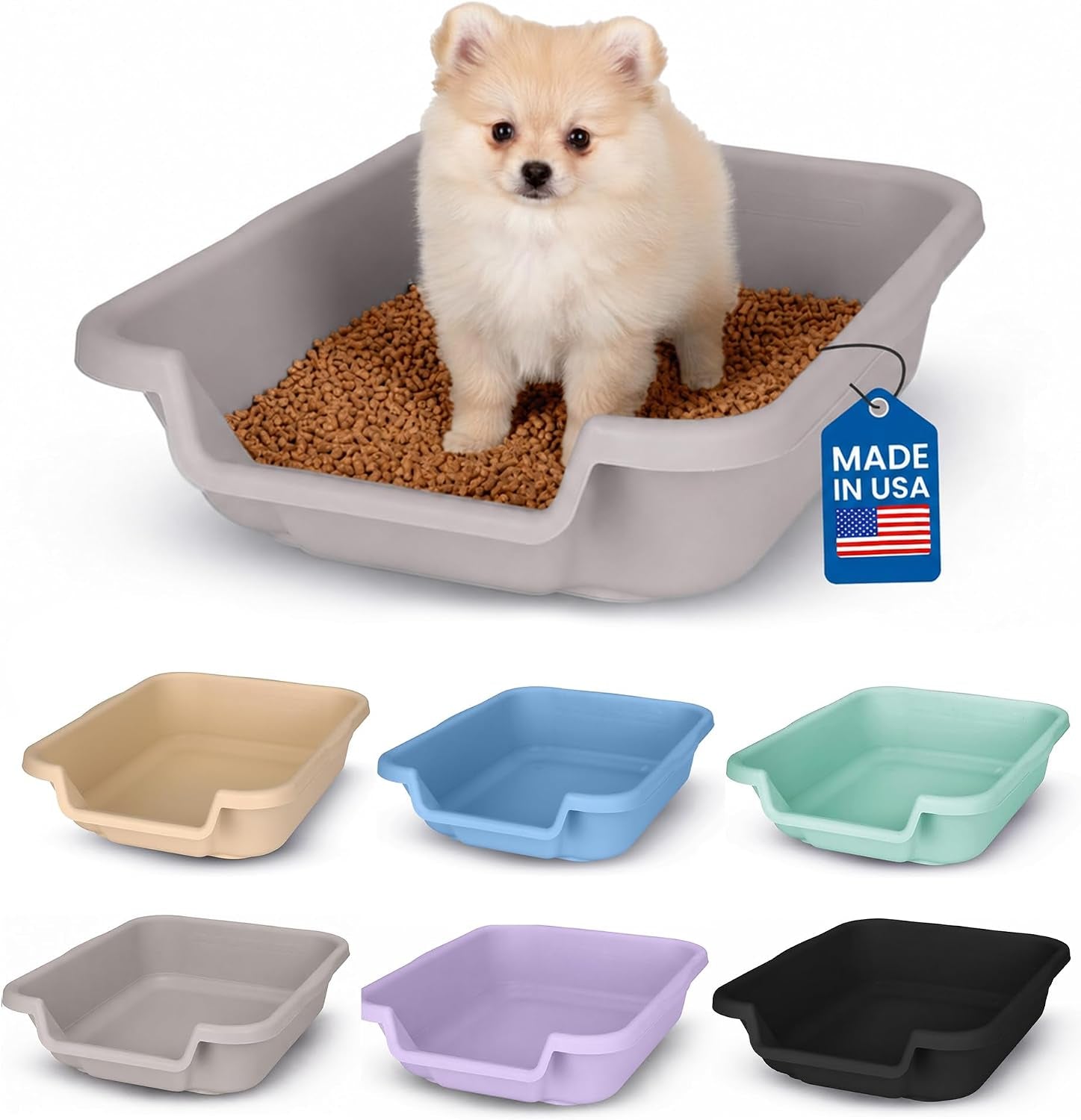 small-gray-litter-box-durable-pet-safe-open-top-entry-comfortable-for-dogs-up-to-6-lbs
