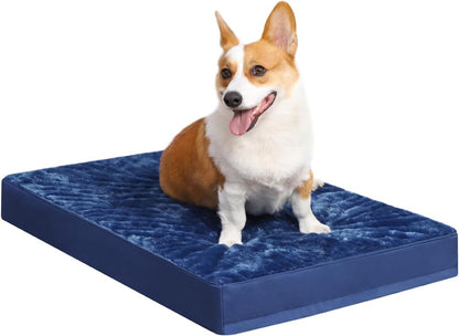 KSIIA Orthopedic Dog Bed for Large Dogs with Waterproof Lining, Grey, 35X22 | Deluxe Soft Plush Dog Crate Bed, Washable Pet Mat with Removable Cover & Egg Crate Foam for Large Dogs Sleeping & Relaxing14