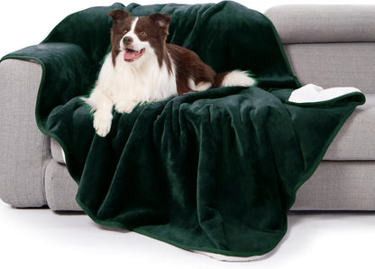 Gogobunny Waterproof Bed Blanket, Reversible Sherpa Fleece Throw Blanket for Dog Puppy Cat, Furniture Cover Protects Bed Couch Sofa from Liquid Pee and Pet Fur (Dark Purple, 50X60 Inches)38