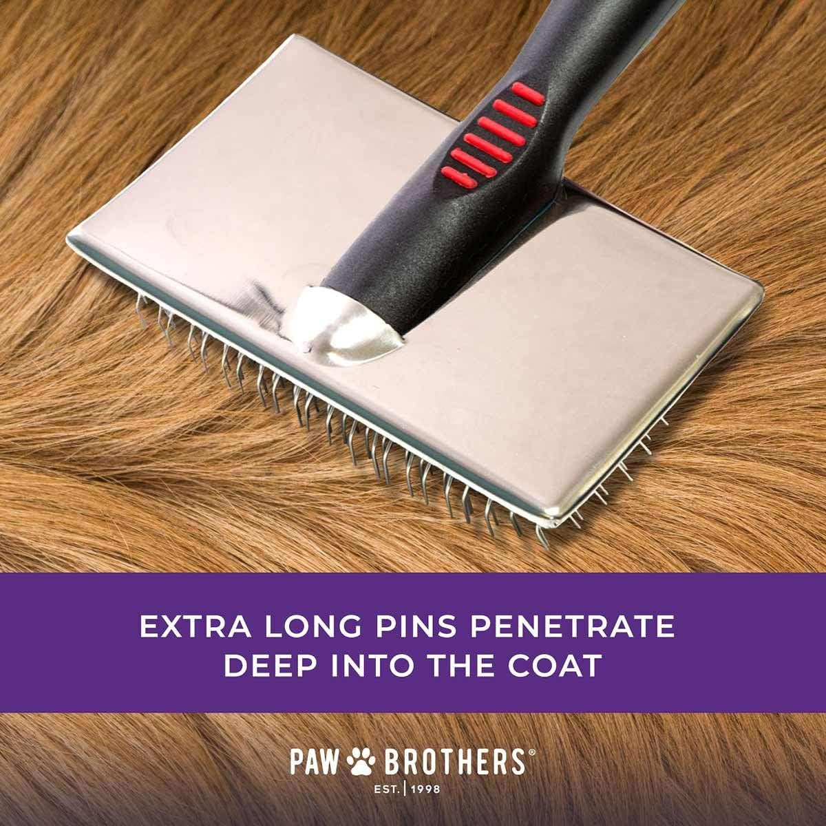 paw-brothers-professional-grade-extra-long-slicker-brush-ergonomic-handle-removes-loose-undercoat-and-tangles-for-dogs