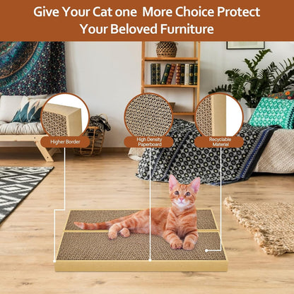 Happyfreesx Splicing Cat Scratch Pad: Cat Scratchers for Indoor Cats and Kitten, 2 Pack Cat Scratching Pad, Cat Scratcher Cardboard, Scratching Pad, Premium Scratch from Cats, Double-Sided Design4