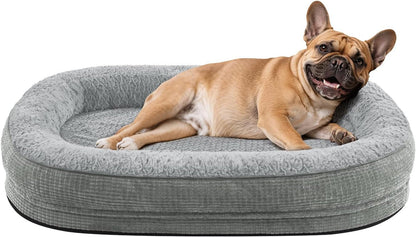 JOEJOY Orthopedic Dog Beds Large Sized Dog, XL Egg-Crate Memory Foam Pet Couch Bed with Bolster Sides, Waterproof Lining, Removable Washable Cover & Non-Slip Bottom, Grey19