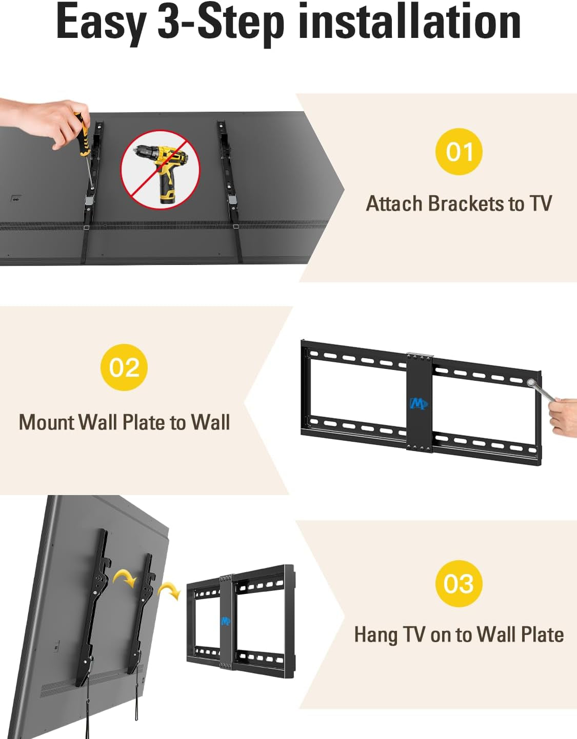 tilting-tv-wall-mount-for-most-37-90-inch-tvs-up-to-132lbs-low-profile-tv-mount-fits-16-18-24-studs-max-vesa-600x400mm-wall-mount-tv-bracket-with-quick-lock-release-md2268-lk