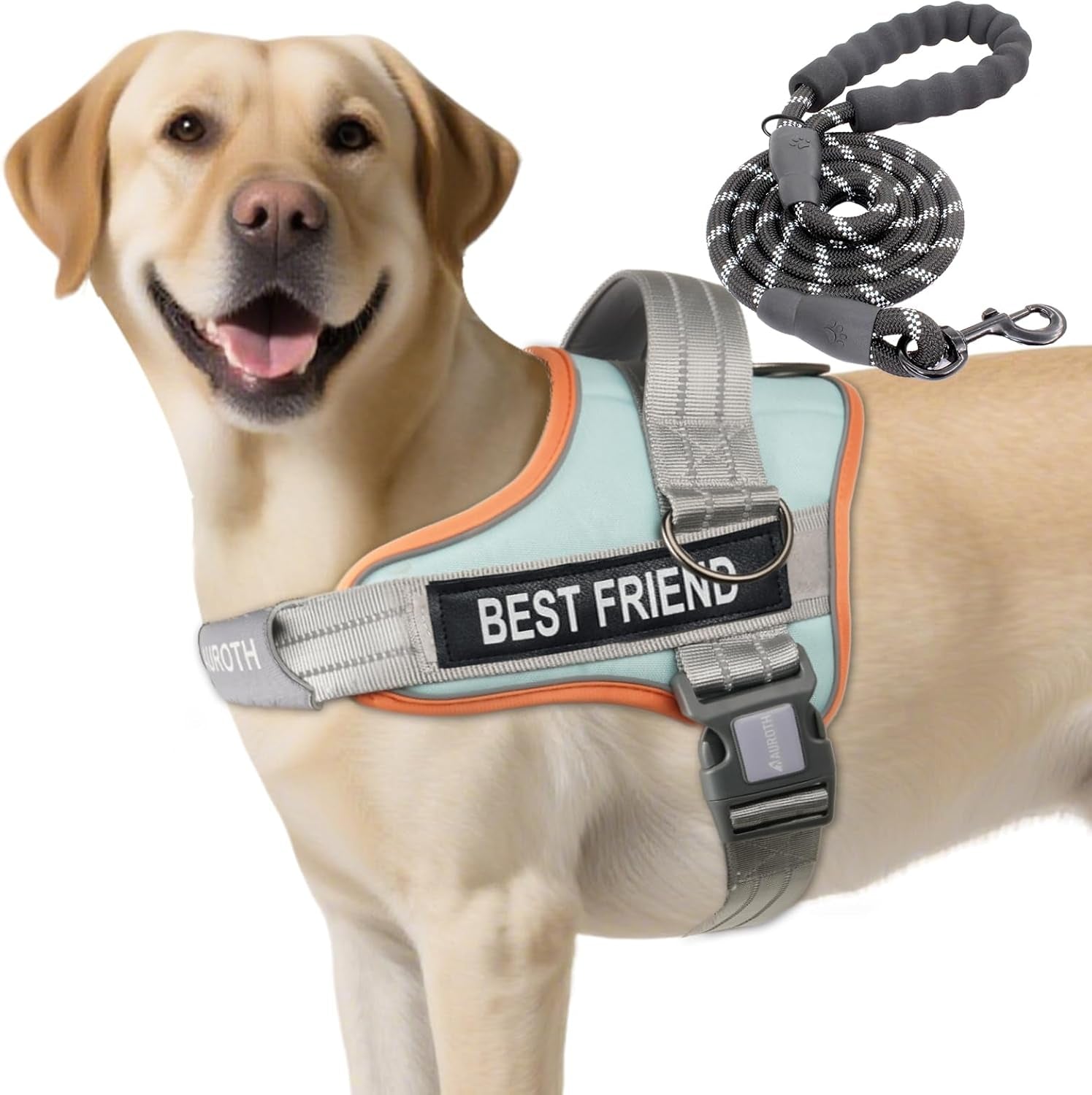 auroth-dog-harness-and-leash-set-soft-padded-service-dog-vest-with-5-25ft-dog-leash-no-choke-easy-on-pet-vest-adjustable-reflective-no-pull-pet-vest-medium-sized-dog-easy-walking-and-training