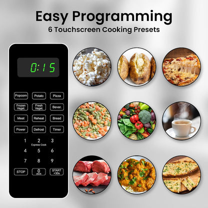 0.7 Cu Ft Microwave Countertop Small with Digital Display, 700 Watt Microwave Black Has 10 Power Levels & Auto Defrost Function Mini Microwave Oven Compact with Child Lock for Dorm, Home, Office4