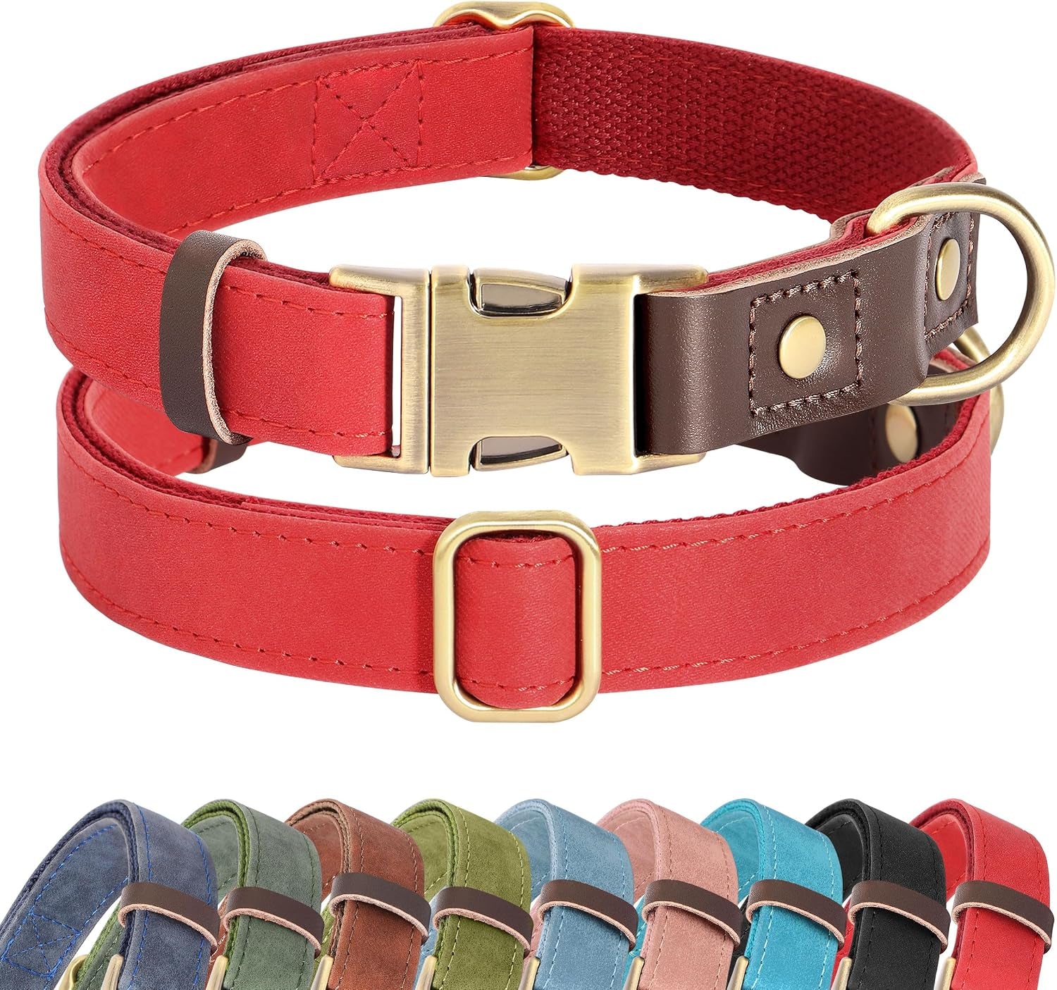 didog-pu-leather-dog-collar-for-small-dogs-puppy-soft-lining-green-s-all-day-comfort-for-daily-walks-and-backyard-play-quick-release-metal-buckle-for-easy-on-off-d-ring-for-leash-easy-clean