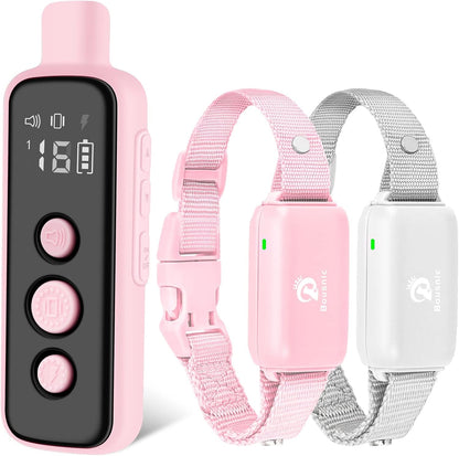 Bousnic Dog Shock Collar for 2 Dogs - (8-120Lbs) Waterproof Rechargeable Electric Dog Training Collar with Remote for Small Medium Large Dogs with Beep Vibration Safe Shock Modes(Purple)8