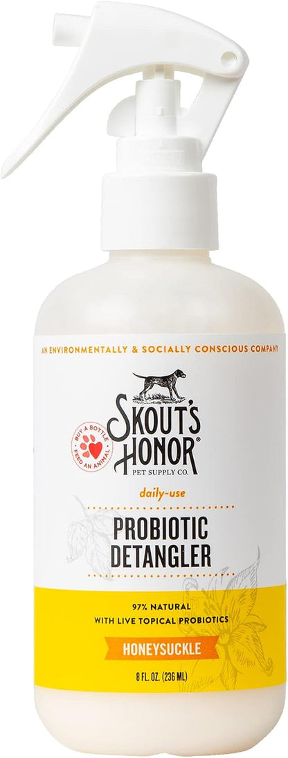 SKOUT'S HONOR Probiotic Dog Detangler Spray - Dog of The. Woods, 8 Oz | Hydrating and Conditioning with Avocado Oil, 97% Natural, Microbiome-Friendly, Paraben and Sulfate-Free14