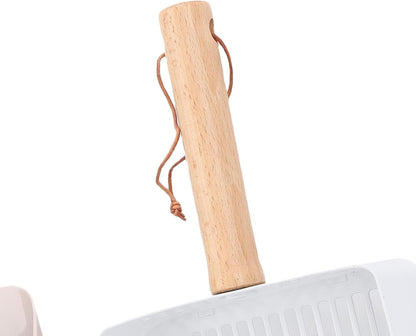 Haofy Cat Litter Scoop Set,Wooden Handle Kitty Litter Scooper with Cleaning Brush and Dustpan for Home Gardening Beach8