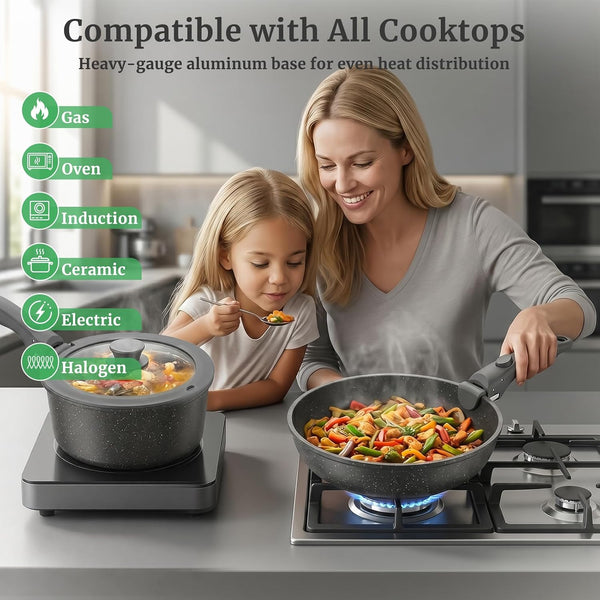 20Pcs Nonstick Cookware Set with Detachable Handles, Oven Safe | Induction Compatible Non-Toxic Pots and Pans Set for RV, Campervans, Pfoa/Pfos-Free, Stackable4
