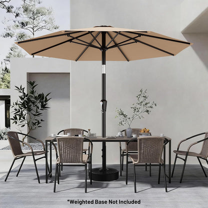 9 FT Patio Umbrella for Outdoor, Outdoor Table Umbrella with Push Button Tilt and Crank, Outdoor Patio Umbrellas with 8 Sturdy Ribs for Market, Garden, Pool (Beige)6