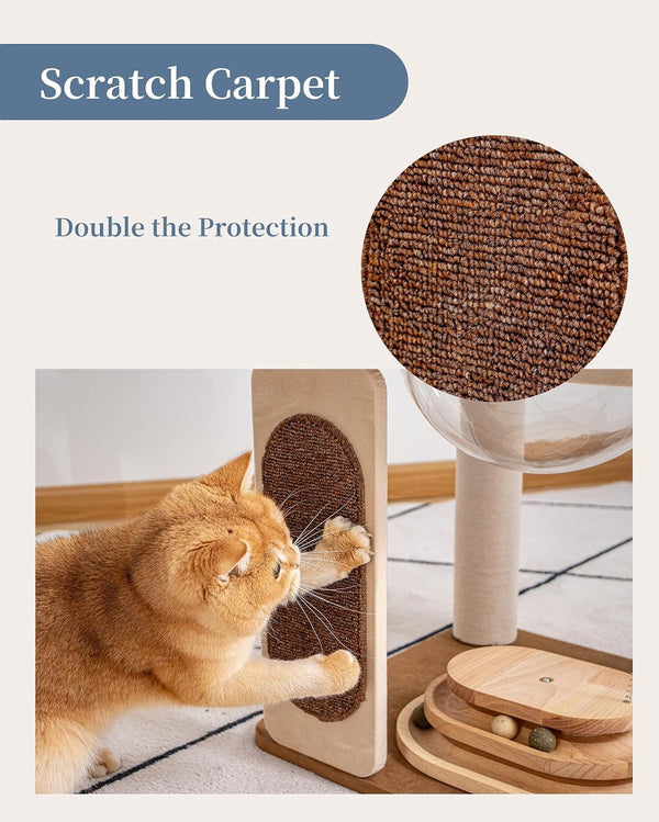 Modern Cat Tree for Large Cats, Modern Cat Tree Tower with Wide Shelves Cotton Scratching Posts, Super Sturdy Base, Cozy Perches, and Interactive Toys for Indoor Kittens 31-Inch5