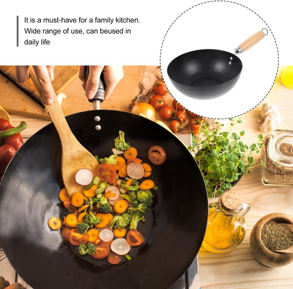 Small Iron Pot Japanese Style Mini Wok 8 Inch Flat Bottom Cast Iron Pan for Single Serving Cooking Compatible with Induction Gas Electric Stoves6