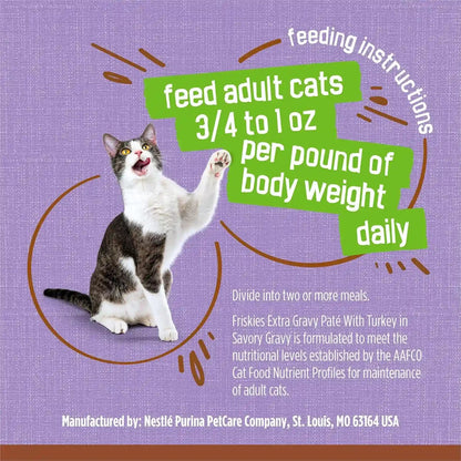 Purina Friskies Wet Cat Food Pate with Turkey in Savory Gravy - (Pack of 24) 5.5 Oz. Cans9