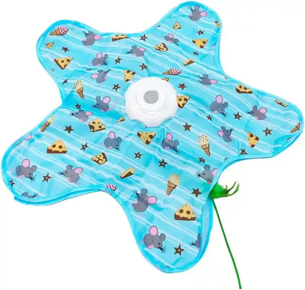 Rechargeable Automatic Cat Toy, 3-Mode Touch-Activated Interactive Toy with Random Motion, Concealed Feather & Squeaky Sound for Indoor Cats & Kittens (Blue)8