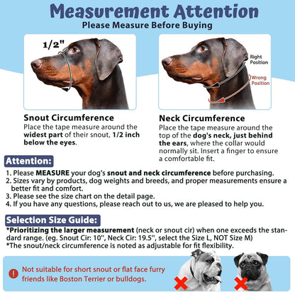 BARKLESS Dog Head Collar, Soft No Pull Head Halter with Safety Link | Reflective Muzzle Leash, Adjustable Headcollar, Padded Nose Leash for Large Medium Dogs Training Walking (Black, M)3