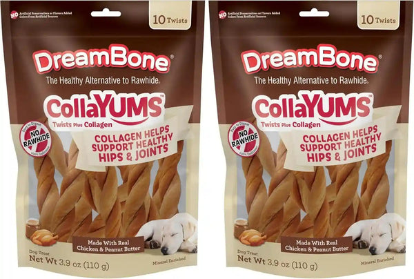 Dreambone Collayums Twists plus Collagen Chews for Dogs, 10 Count, Treat Your Dog to Rawhide-Free Chews Made with Chicken, Vegetables and Peanut Butter17