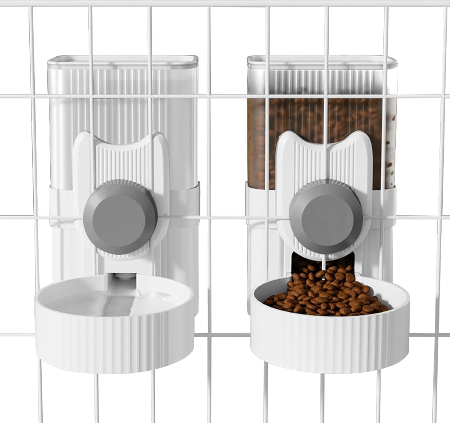 hanging-cage-automatic-small-pet-food-bowl-water-bottle-dispenser-1l-auto-gravity-pet-feeder-and-waterer-set-kennel-feeding-station-crate-feeder-dish-for-rabbit-puppy-cats-ferret-grey