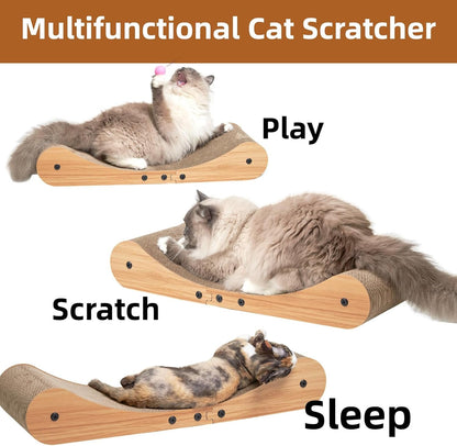 Nekosan Cat Scratcher Cardboard Bed, 27.5" Extra Large Cat Scratch Sofa Bed, Cat Scratcher Lounge Bed for Indoor Cats, 27.5 X 10 Inches Cat Couch Bed - Scratching Board3