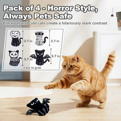 Retro Shaw Catnip Toys, 4 Pack, Horror Goth Cat Toys for Indoor Cats Kitten, Crinkle Interactive Cat Nip Kitty Toys for All Breeds (3.7 Inches)6