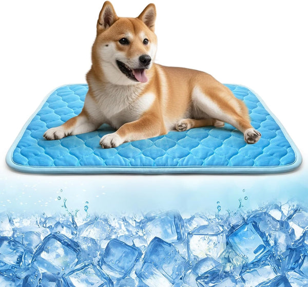 Dog Cooling Mat Q-Max>0.4 39.4" *27.6" Self Cool Pad for Dogs and Cats with Anti-Slip Bottom, Washable Portable Pet Sleeping Pad for Summer，Larger Size Grey9
