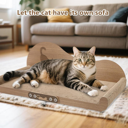 NATUYA Cat Scratcher Cardboard Lounge Bed, 24 Inch Large Cats Scratching Board Couch, Durable Cat Scartch Pad for Indoor Cats7