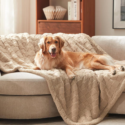 GASUR Waterproof Dog Blankets for Large Dogs, Dog Blanket for Couch Bed, Fleece Pet Blanket for Furniture Sofa Protector, Soft Pet Throw Blankets for Crate Car Outdoor, Washable, 50"X60",Grey10