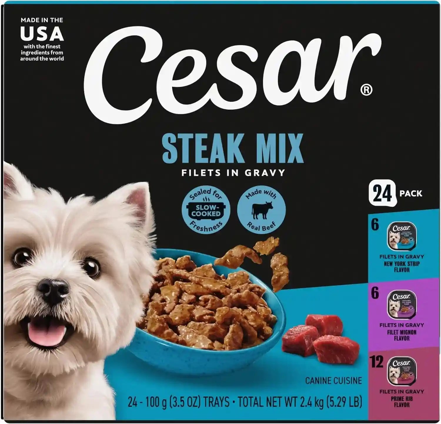 cesar-filets-in-gravy-wet-dog-food-steak-mix-variety-3-5-oz-24-count-filet-mignon-new-york-strip-prime-rib-real-meat-slow-cooked-no-fillers-added-sugar-artificial-flavors-easy-peel-trays
