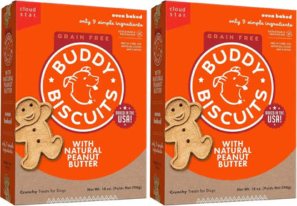 Buddy Biscuits Grain Free Dog Treats, Baked in USA, Large Size Treat with Natural Peanut Butter 14 Oz.11