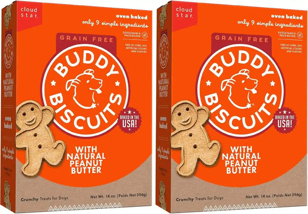 Buddy Biscuits Grain Free Dog Treats, Baked in USA, Large Size Treat with Natural Peanut Butter 14 Oz.11