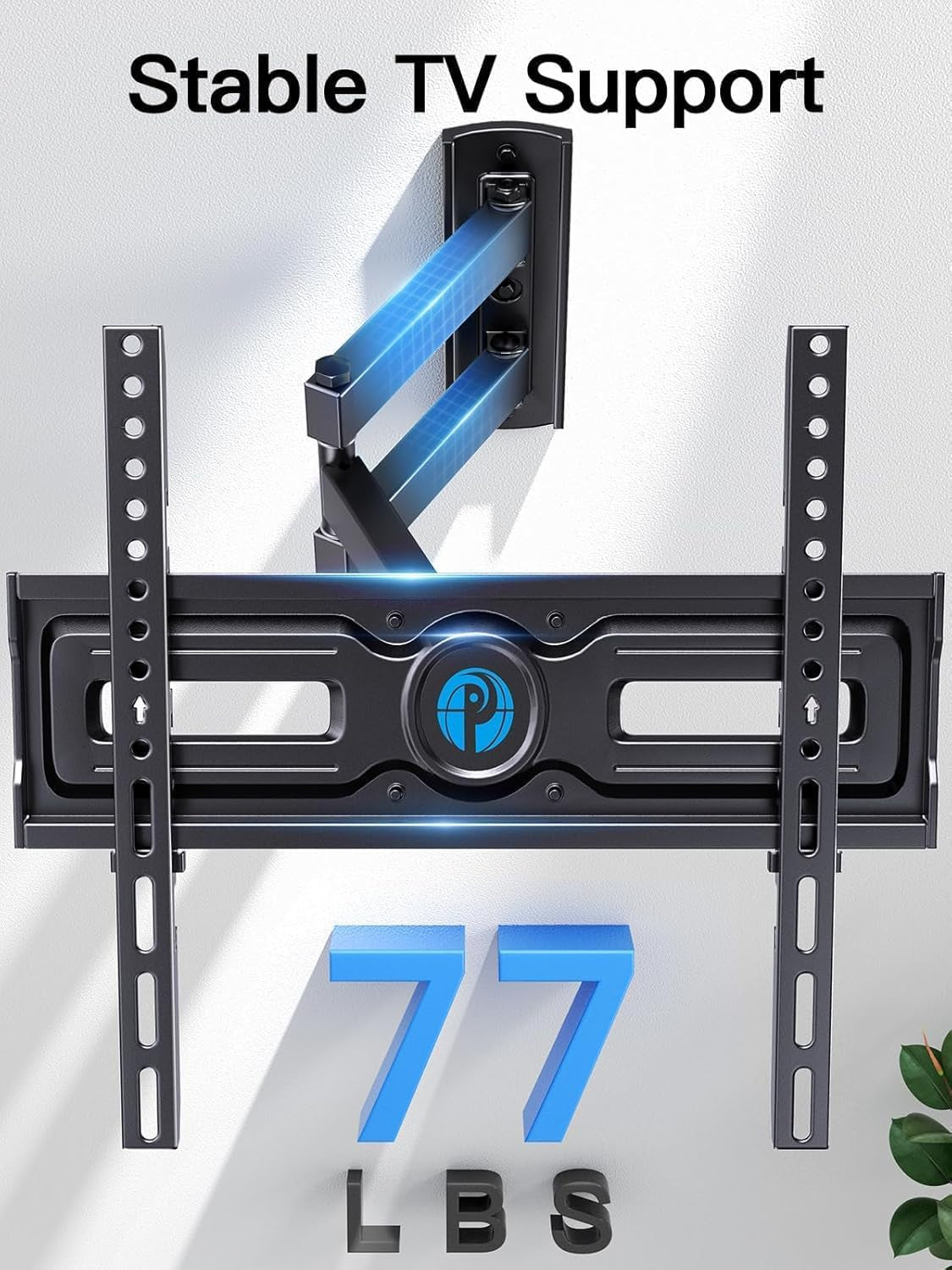 full-motion-tv-wall-mount-for-most-26-65-inch-flat-curved-tvs-up-to-77-lbs-adjustable-bracket-height-corner-tv-mount-with-single-articulating-arm-max-vesa-400x400mm-pimf9