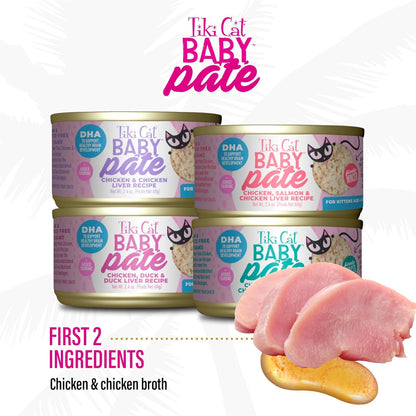 Tiki Cat Baby Pate Wet Cat Food for Kittens Variety Pack, 2.4 Oz. Cans (12 Count)4