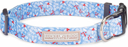 Lucky Love Dog - Easy Click Buckle Dog Collar with Leash Set Combo, Durable & Comfortable for Male & Female Dogs, Pet Collar for Medium Dogs, Secure Fit - Blackbird Combo, Medium85