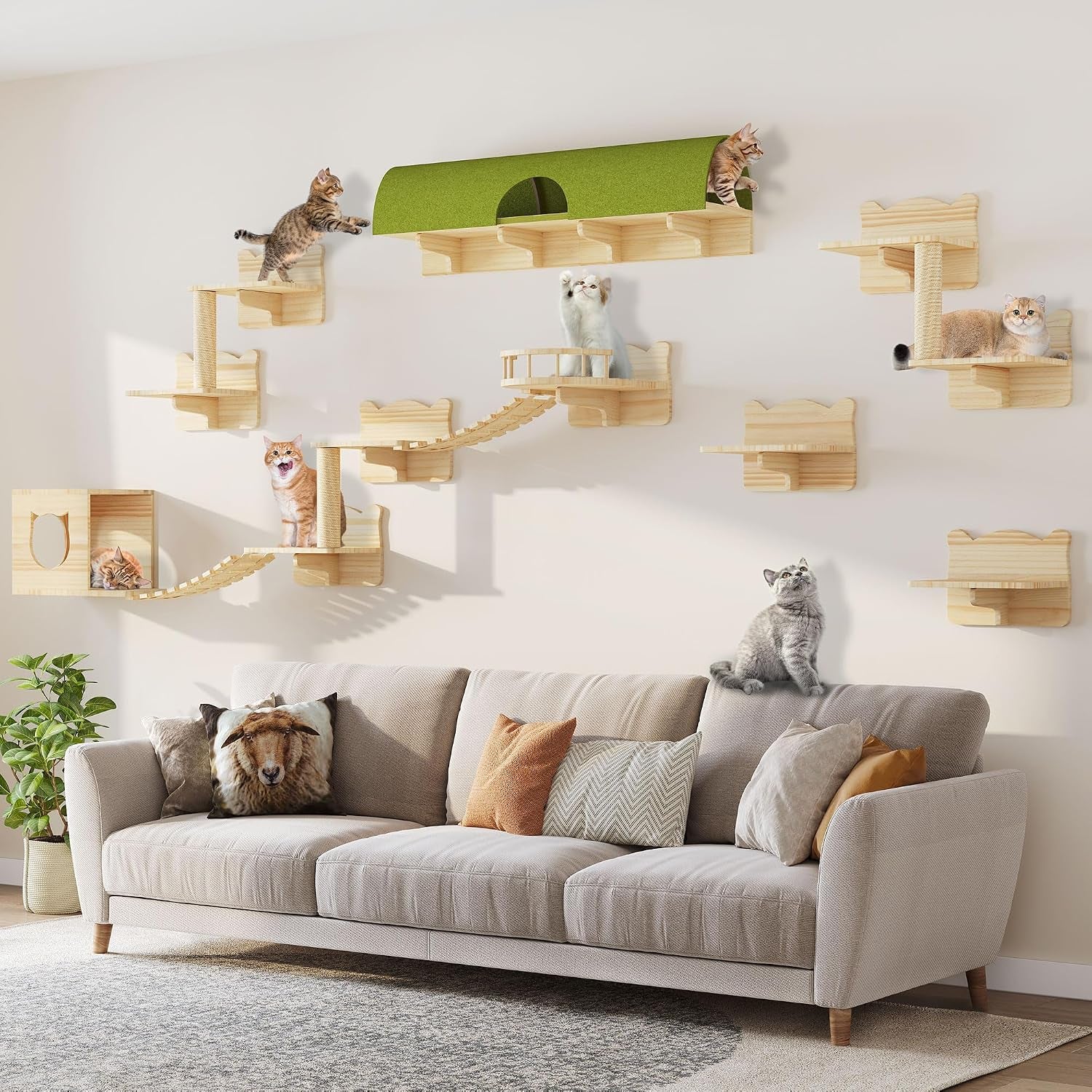 9-in-1-cat-wall-shelves-cat-wall-furniture-set-with-bridge-beige-wall-mounted-cats-shelf-for-space-saving-multi-level-cat-climbing-systems-for-16-inch-drywall-with-scratching-posts-condos