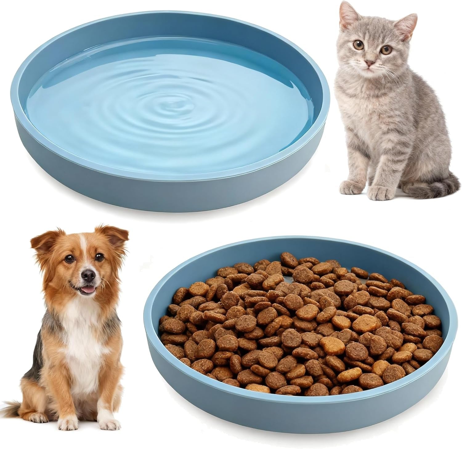 silicone-cat-bowl-shallow-non-slip-cat-dishes-set-of-2-relief-whisker-fatigue-small-pet-dog-bowls-for-dry-wet-food-round-grey