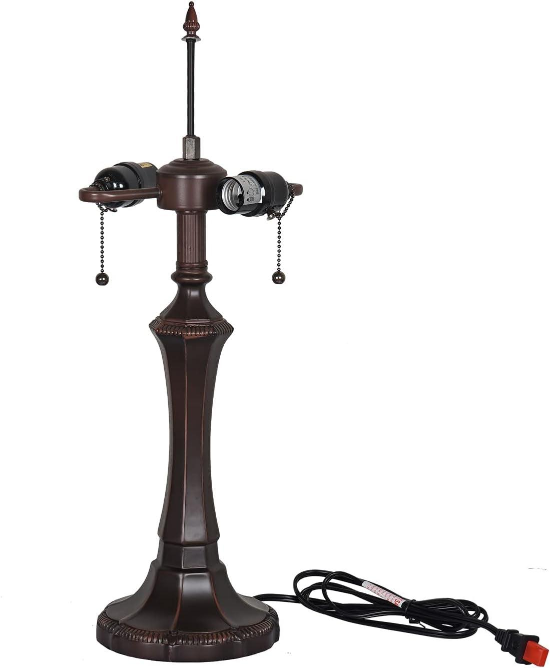 tiffany-table-lamp-base-replacement-for-16-18-inches-lampshade-bronze-finished-resin-base-pole-height-24-inches