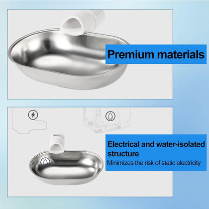 Smart Pet Water Fountain, Stainless Steel Automatic Pet Water Dispenser Wastewater Separation Feeding Watering Bowl for YSJ250424US for Cats and Small Dogs (Silver)7
