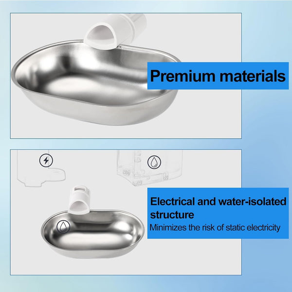 Smart Pet Water Fountain, Stainless Steel Automatic Pet Water Dispenser Wastewater Separation Feeding Watering Bowl for YSJ250424US for Cats and Small Dogs (Silver)7