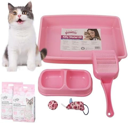 PAWISE Tofu Cat Litter 2 Pack and PAWISE Small Cat Litter Box1