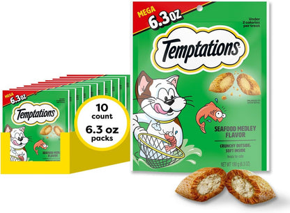 Temptations Classic Crunchy and Soft Cat Treats, Seafood Medley, 30 Oz | under 2 Calories per Treat, 100% Complete & Balanced Adult Cat Nutrition, Resealable Tub, Use as Snack, Meal, or Food Topper14
