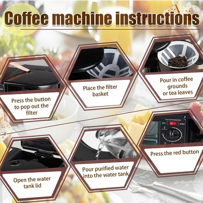 Breakfast Center 4-In-1 with Coffee Maker, Non-Stick Skillet, 7L Toaster Oven and Dual Heating Elements, Compact Kitchen Appliance for Apartments and Dorm Living8