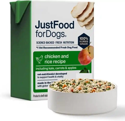 Justfoodfordogs Pantry Fresh Wet Dog Food, Complete Meal or Topper, Chicken & White Rice Human Grade Recipe - 12.5 Oz (Pack of 6)1