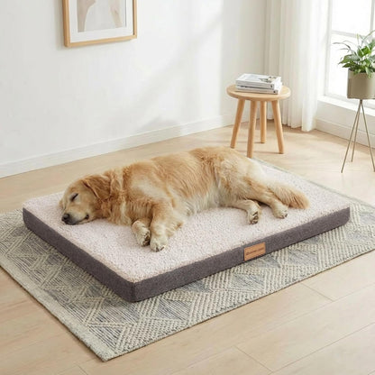 Patas Lague Orthopedic Dog Bed Large Sized Dog 36''X24'',Soft Waterproof Egg Crate Foam Medium Pet Crate Beds Mat with Removable Washable Cover and Non-Slip Bottom, Black22