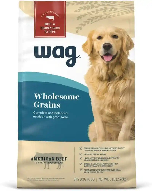 Amazon Brand - Wag Wholesome Grains Dry Dog Food with Salmon and Brown Rice, 30 Lb Bag (Pack of 1)9